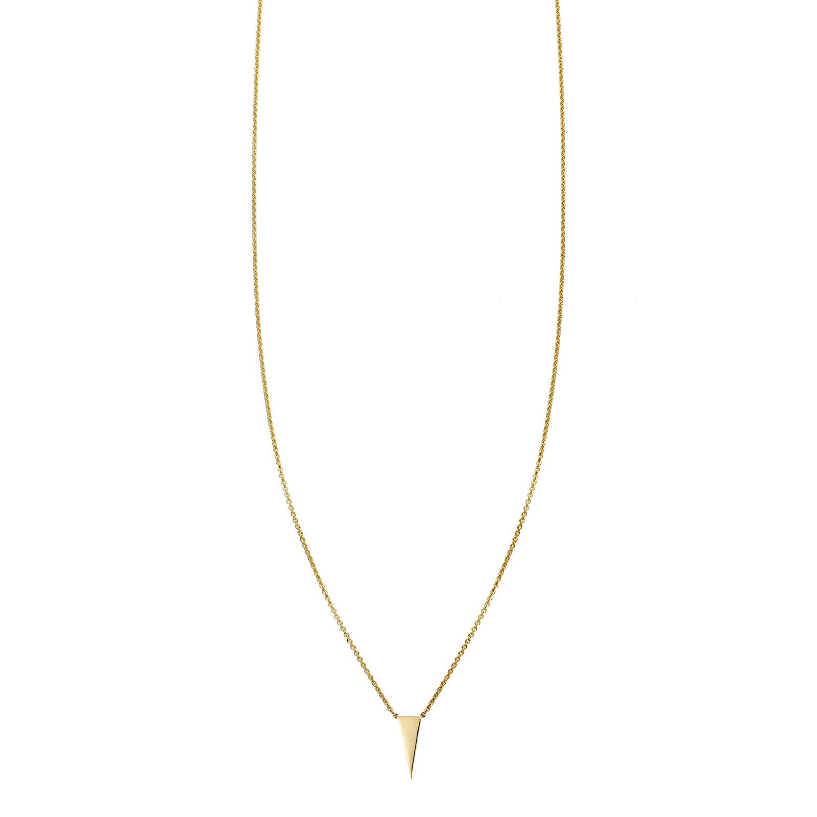 small vertical triangle mini charm exquisite necklace PRN 392 14KY