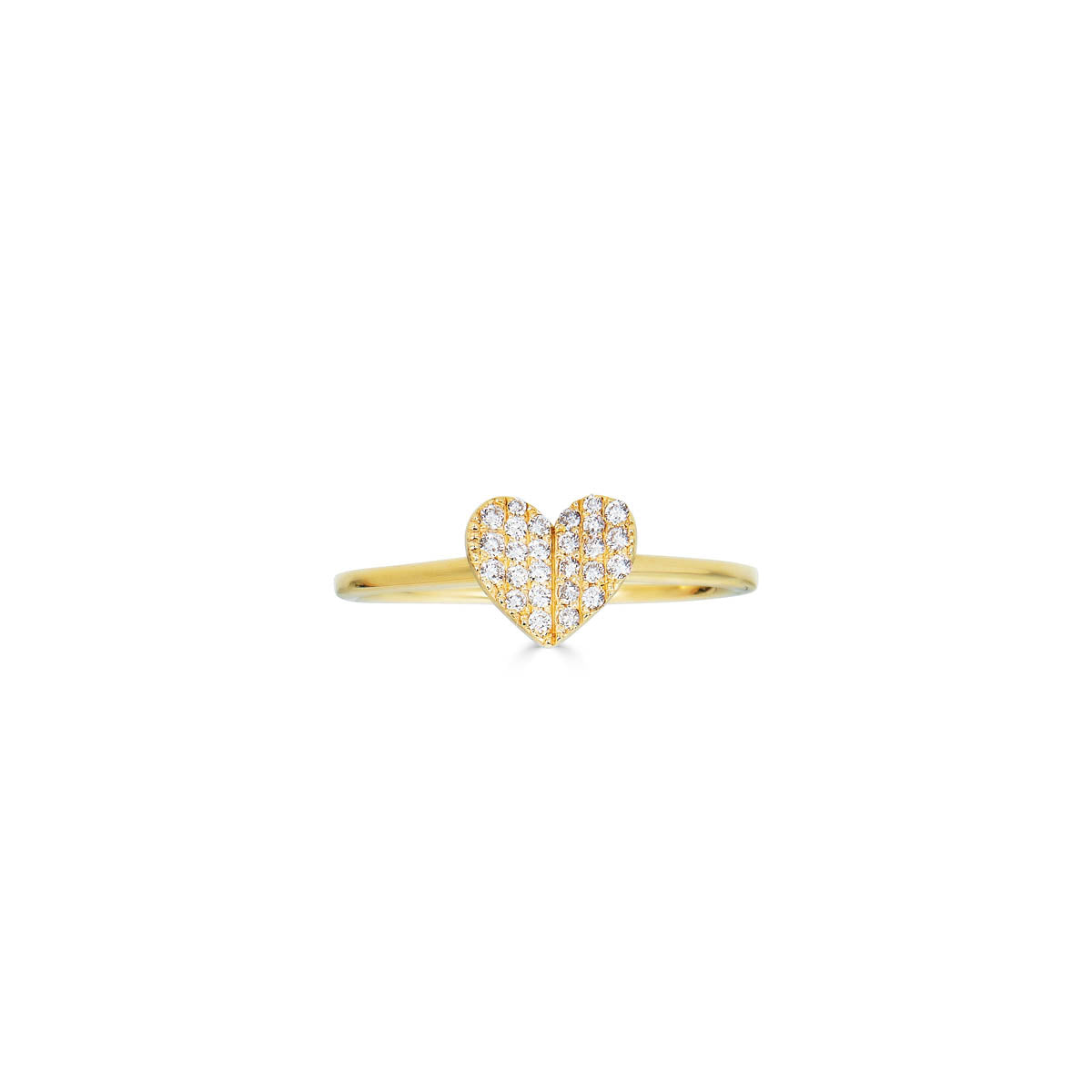 small white diamond folded heart ring PRR 500 WD