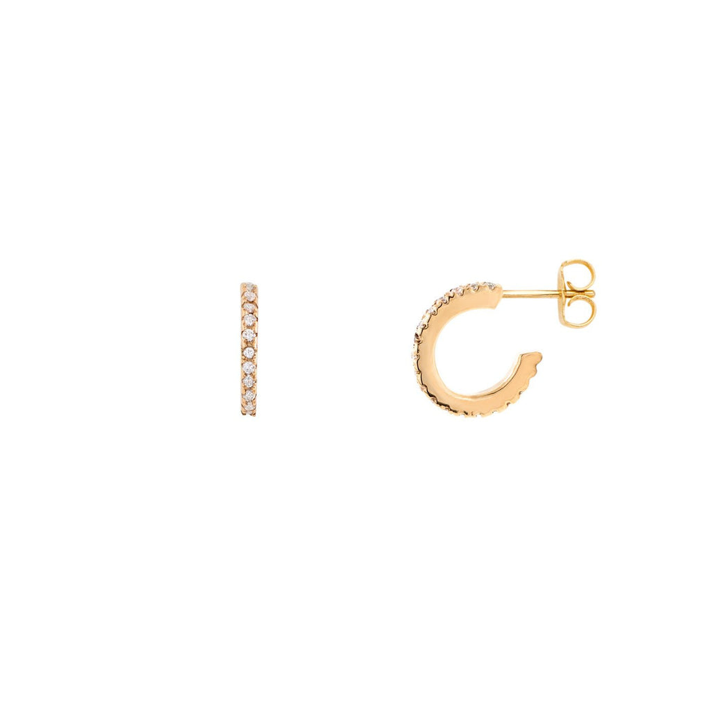 small white diamond hoop earrings