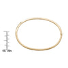 solid gold hinged bangle bracelet side view size