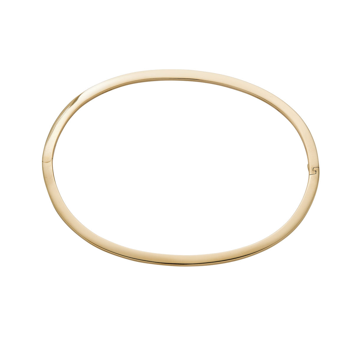 solid gold hinged bangle bracelet side view