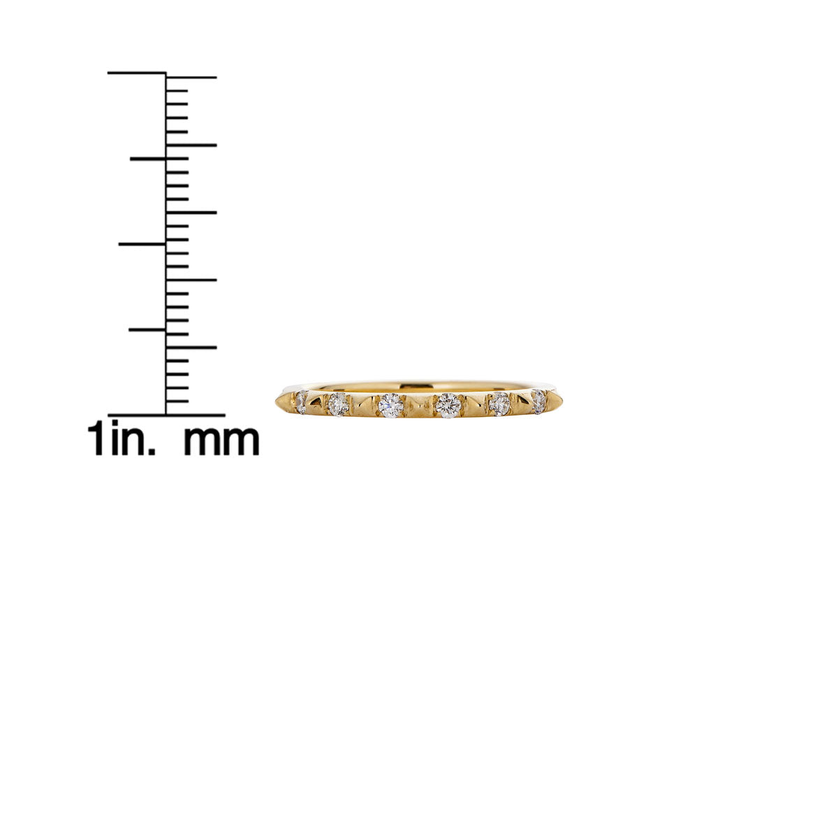 spikes diamond gold ring measurement