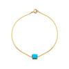 square cabochon turquoise gold bracelet prb 058 14ky