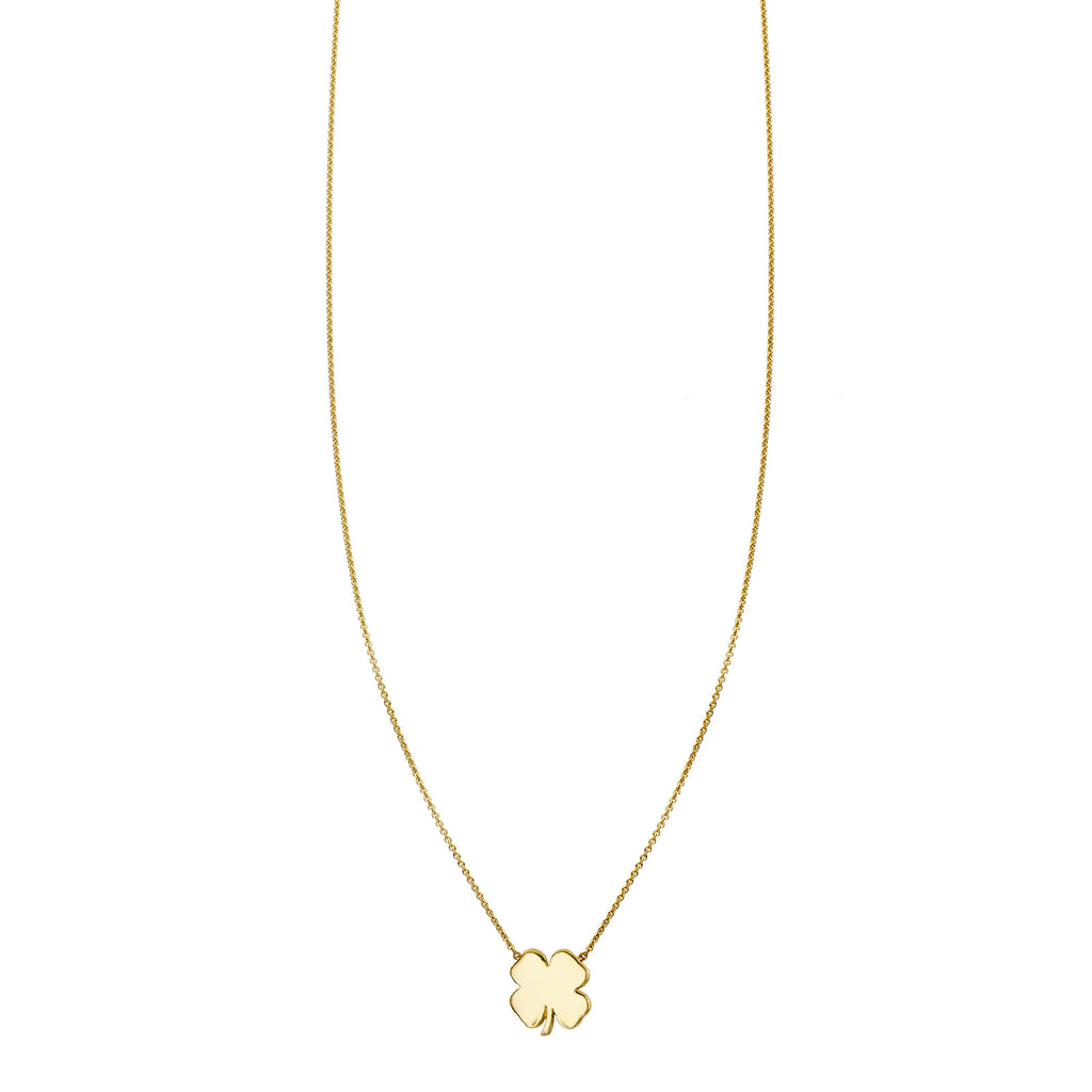 st. patricks shamrock charm dainty charm petite necklace PRB 038 14KY