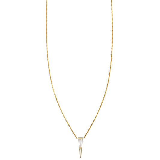 tapered baguette diamond spike necklace PRN055