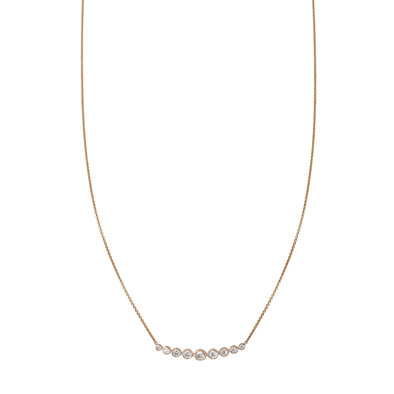 tapered diamond arch necklace PRN028