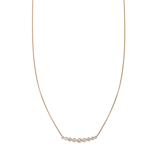 tapered diamond arch necklace PRN028