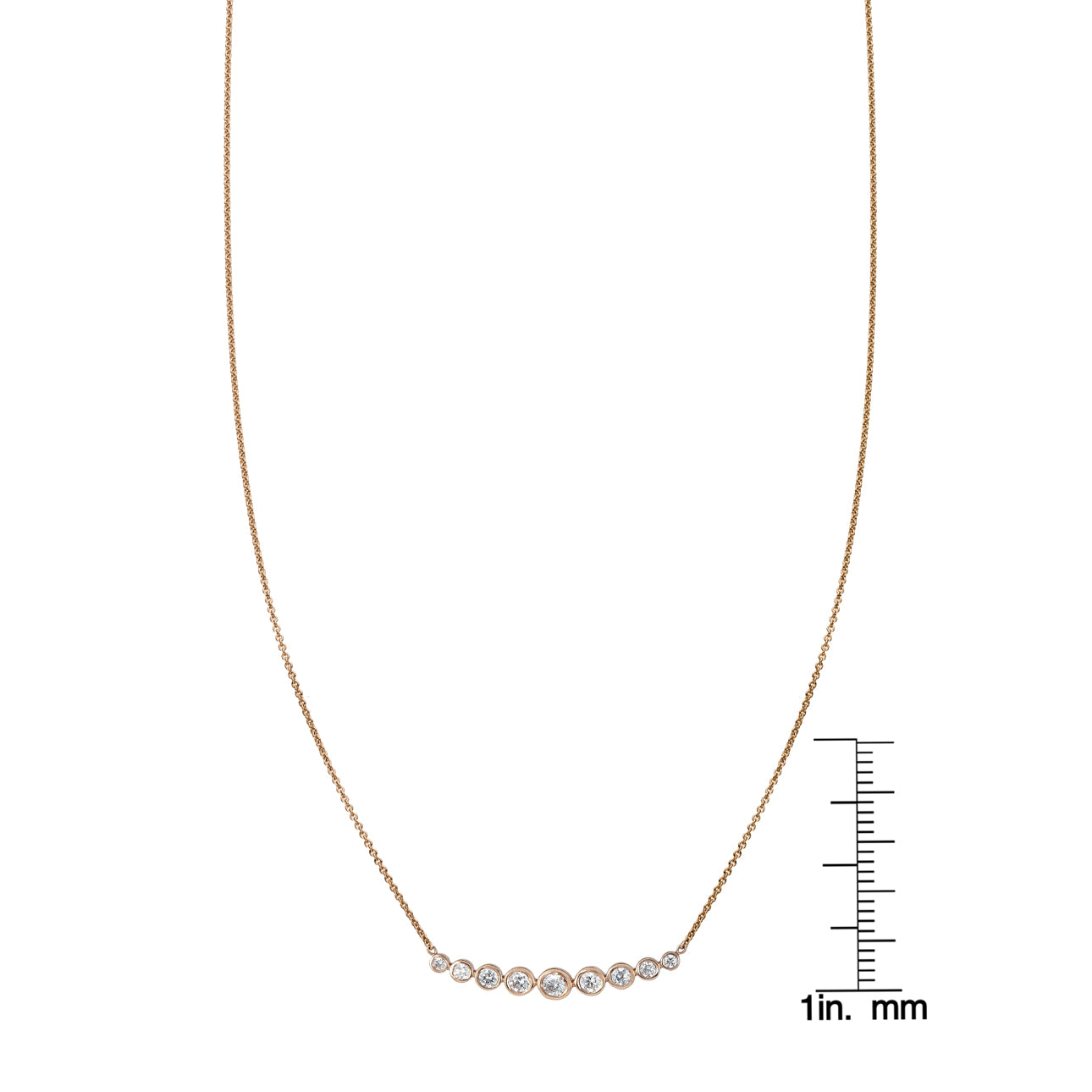 tapered diamond arch necklace PRN028_1