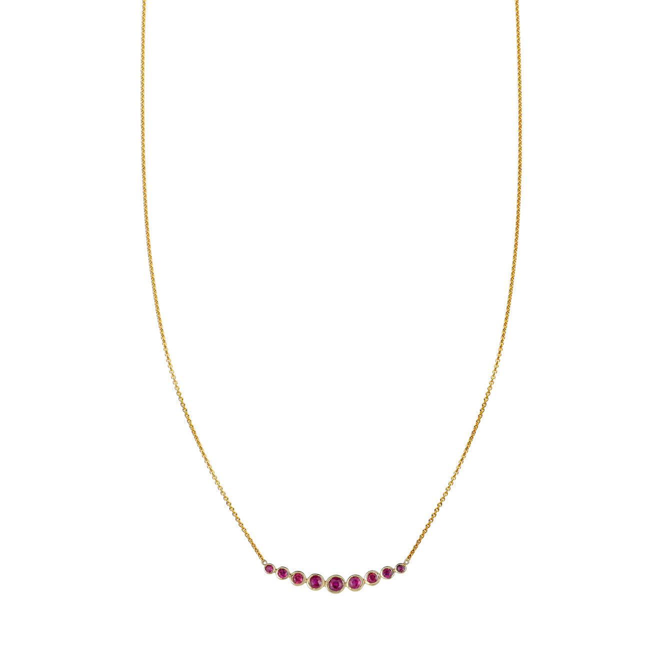 tapered ruby arch necklace PRN026