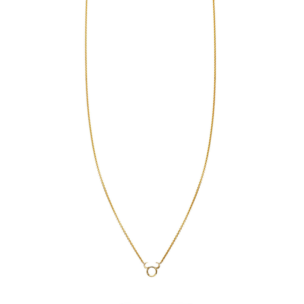 Taurus gold zodiac necklace - personalized astrological jewelry