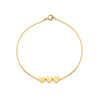 three gold hearts bracelet prb 044 14ky