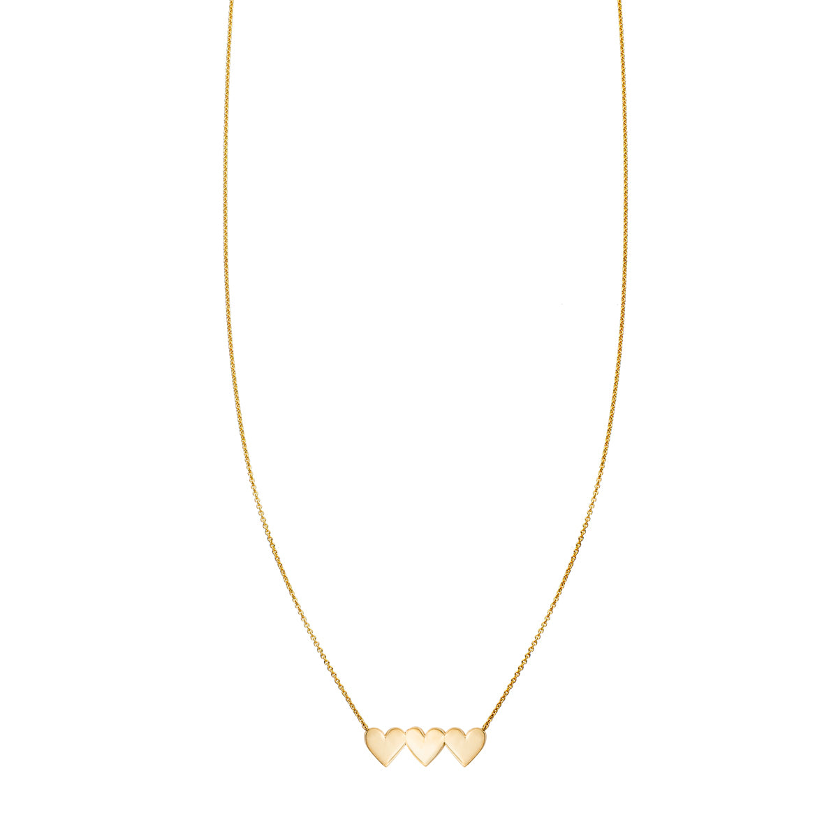 Three heart on sale gold necklace
