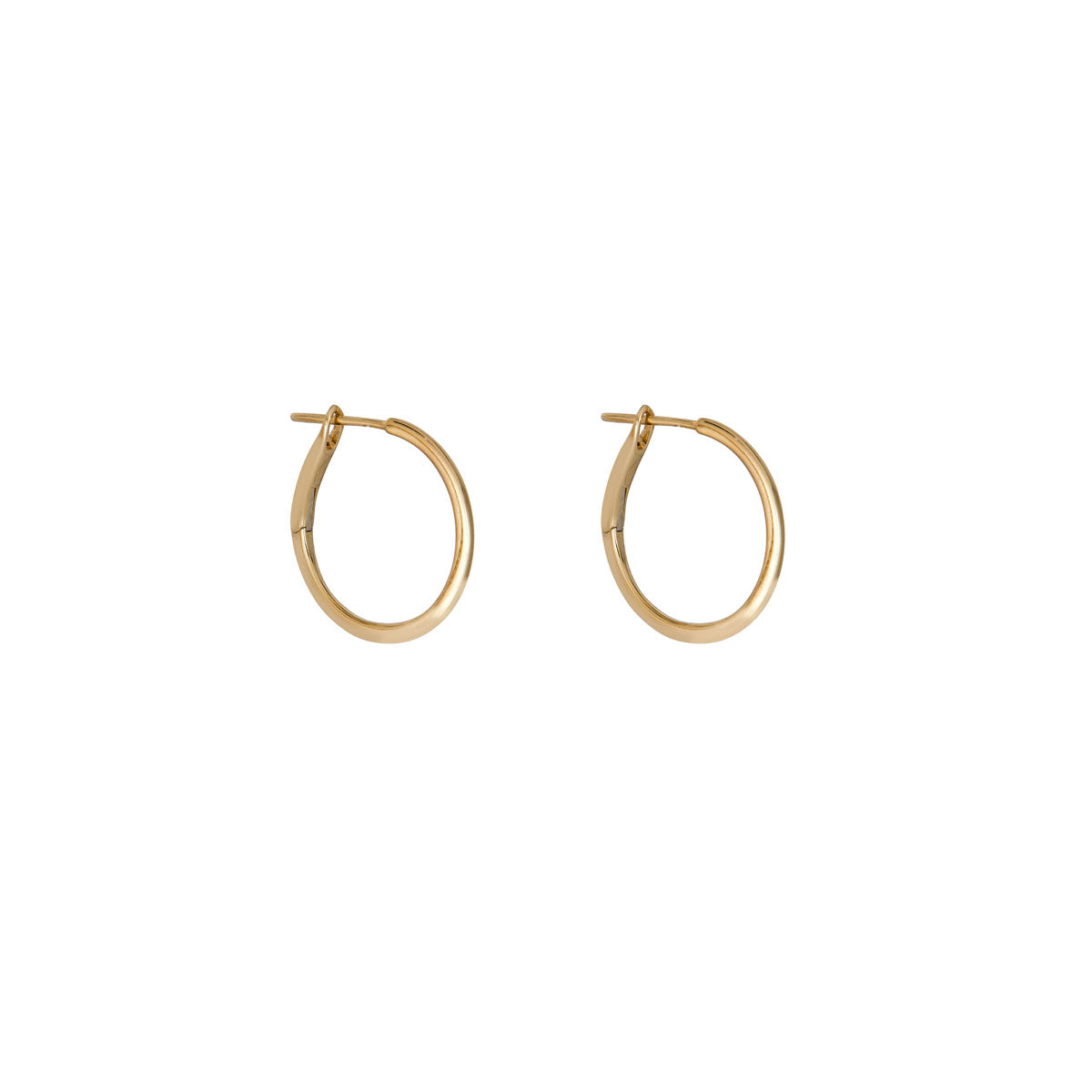 three quarters inch gold skinny gold hoop earrings side view_1