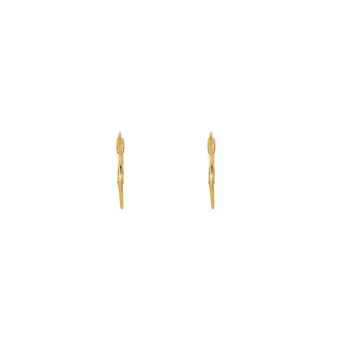 three quarters inch gold skinny gold hoop earrings