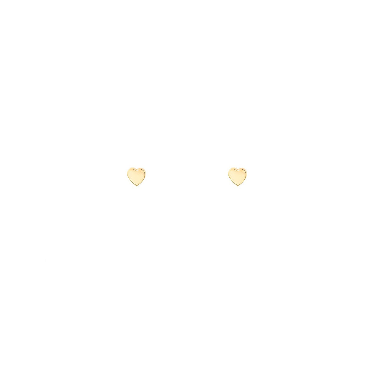tiny gold heart stud earrings PRE 429 14KY