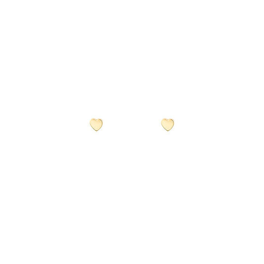 tiny gold heart stud earrings PRE 429 14KY