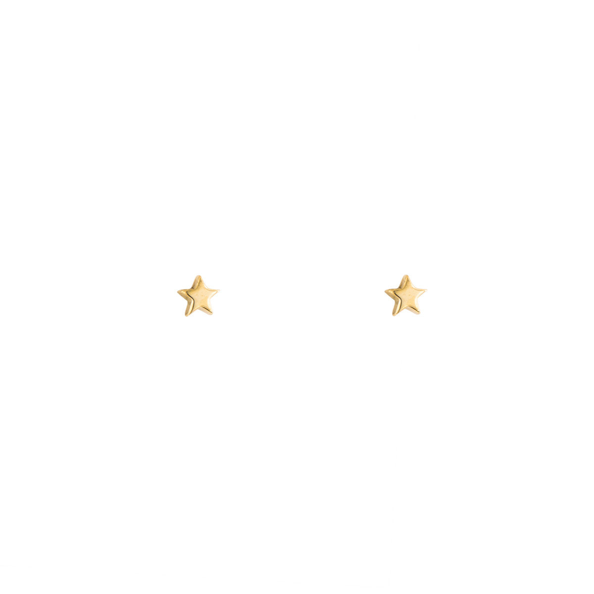 tiny gold star stud earrings PRE 426 14KY