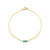tiny inlay rectangle turquoise bar bracelet PRB 505 14k