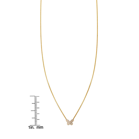 Tiny Pave' Butterfly Necklace
