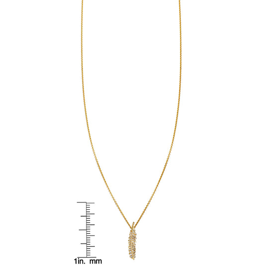 Tiny Pave’ Feather Necklace