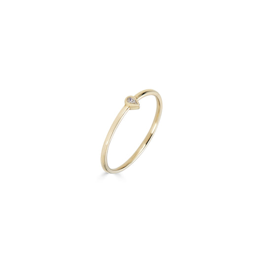 Tiny Tear Drop Diamond Ring