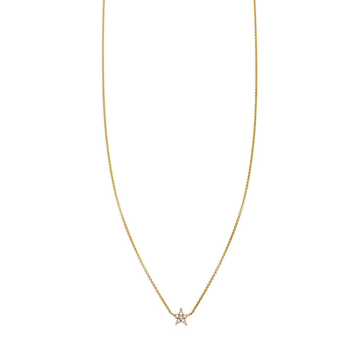 Dainty white diamond gold star necklace - minimalist celestial jewelry