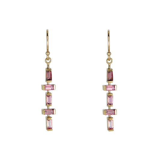 tourmaline baguette pendulum earrings