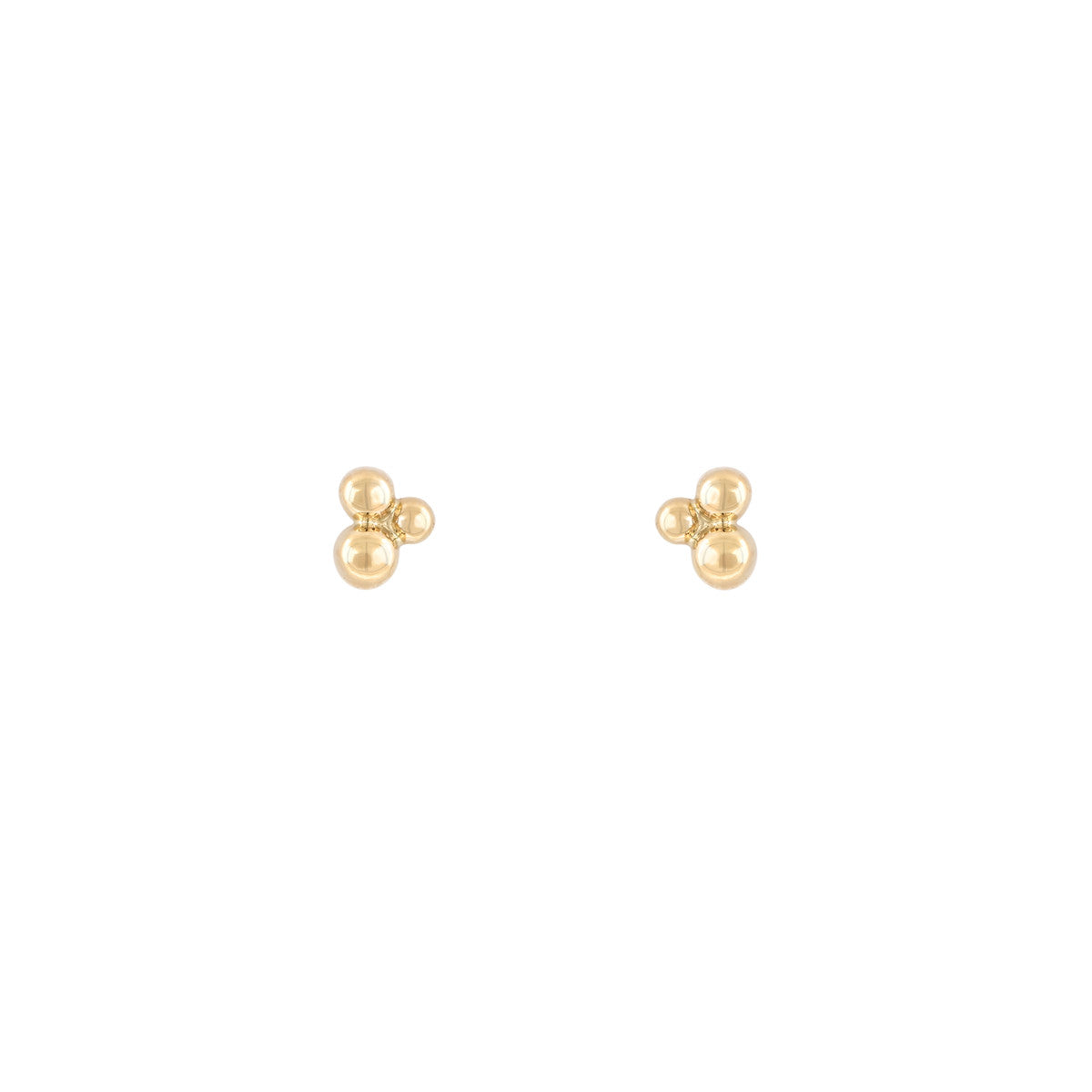 triple bubble gold stud earrings PRE 409 14KY