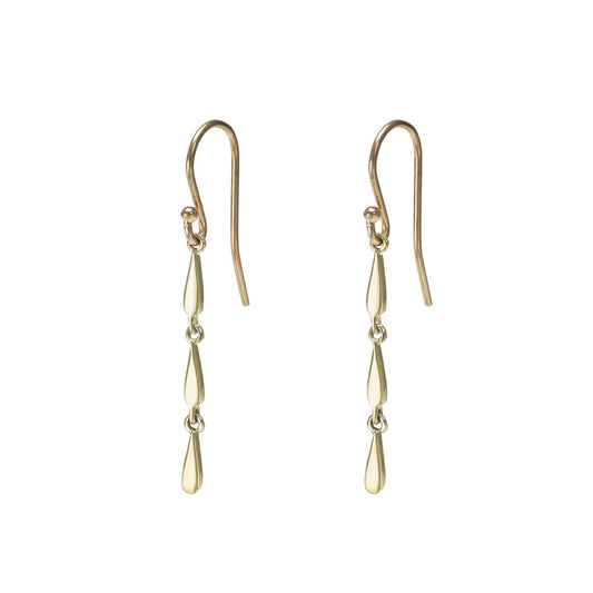 triple drip drop gold earring PRE 160 14KY