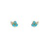 turquoise diamond bubble stud earrings