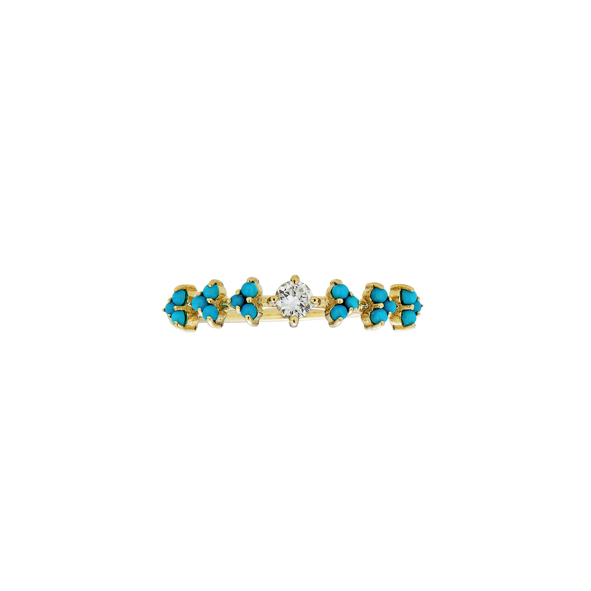 turquoise diamond laurel ring
