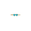 turquoise double heart gold ring