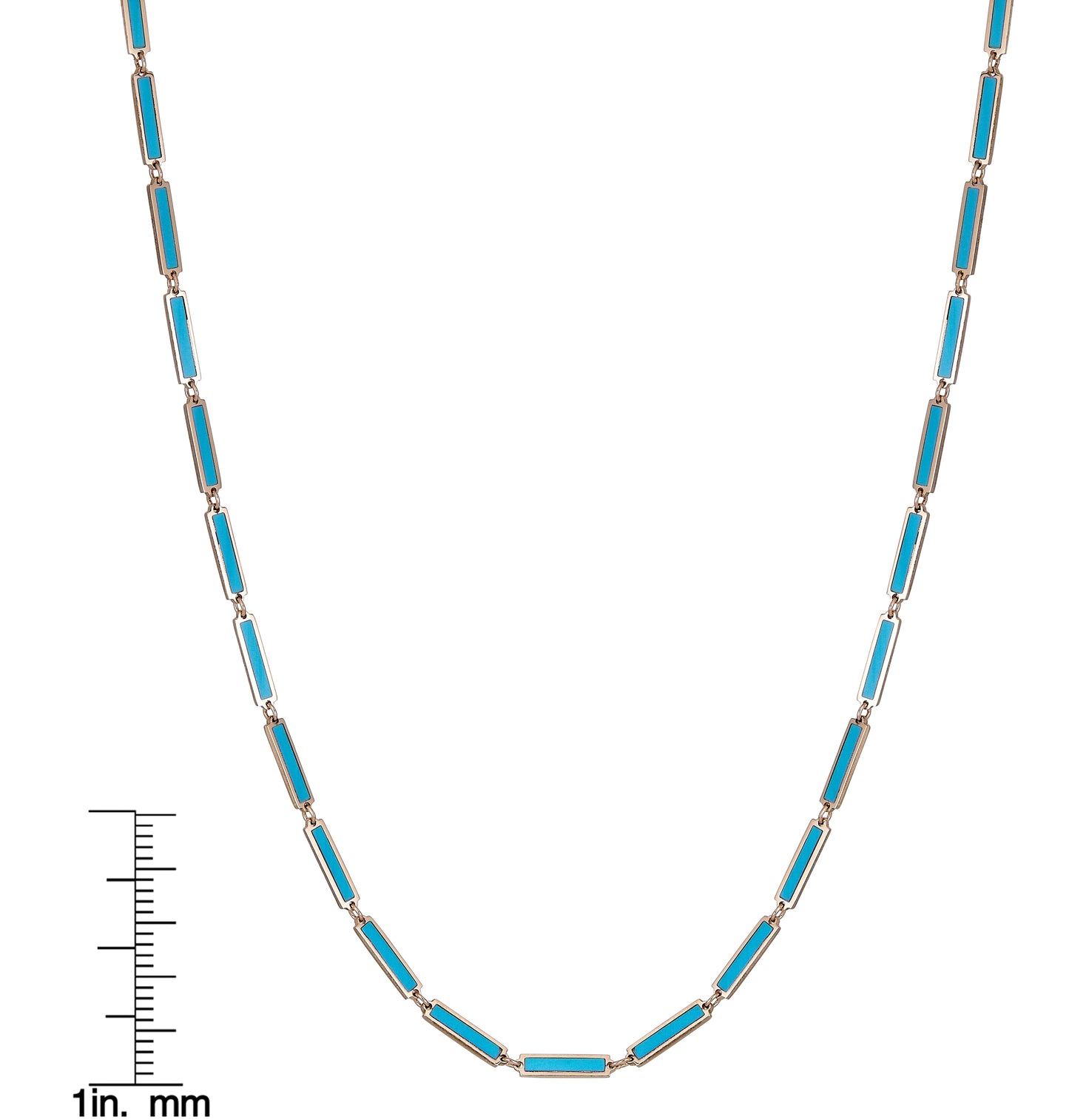 turquoise gold fairy necklace with ruler