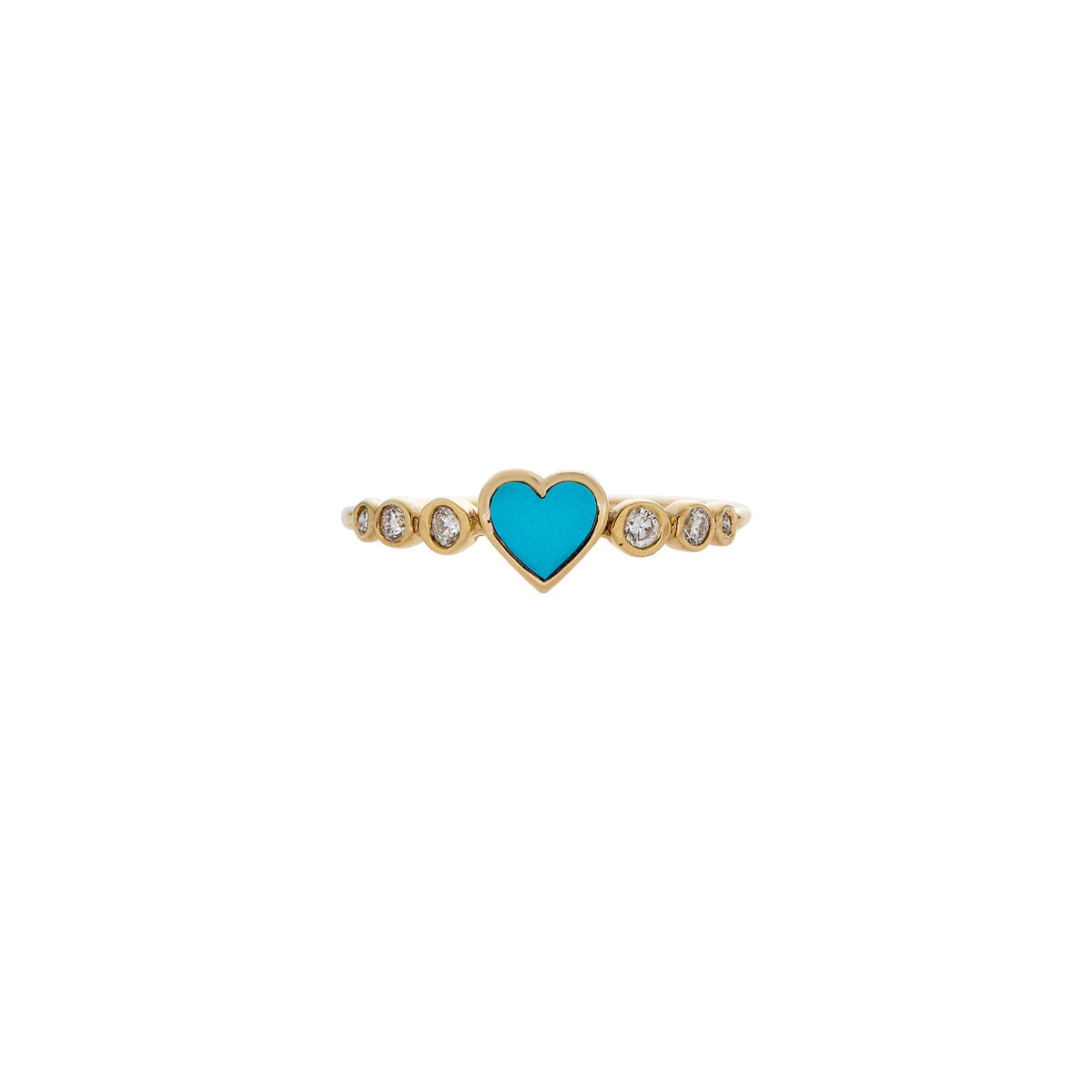 turquoise heart diamond gold ring