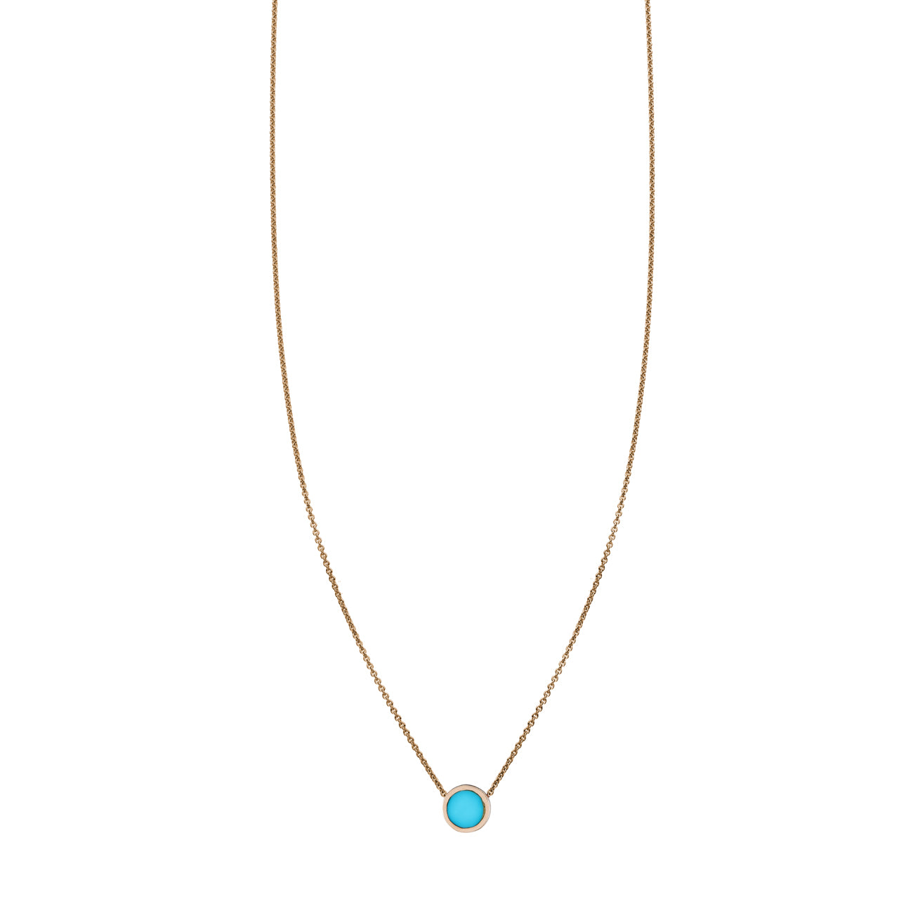 turquoise inlaid circle necklace PRN022