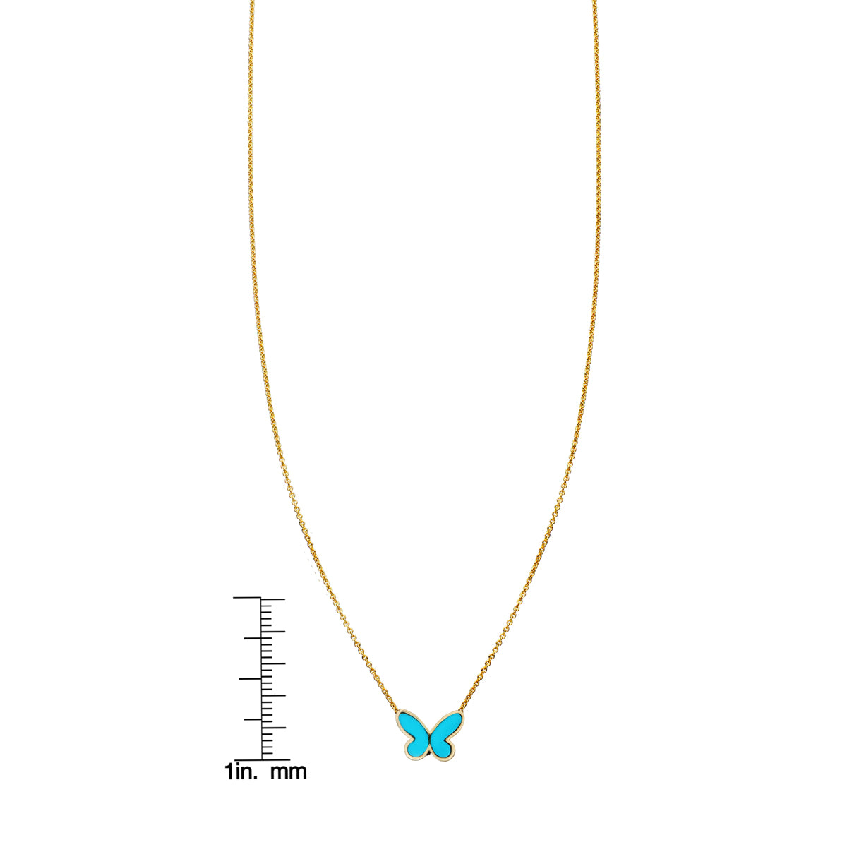 turquoise inlaid folded butterfly necklace_1