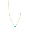 Delicate turquoise inlaid heart necklace - feminine boho jewelry