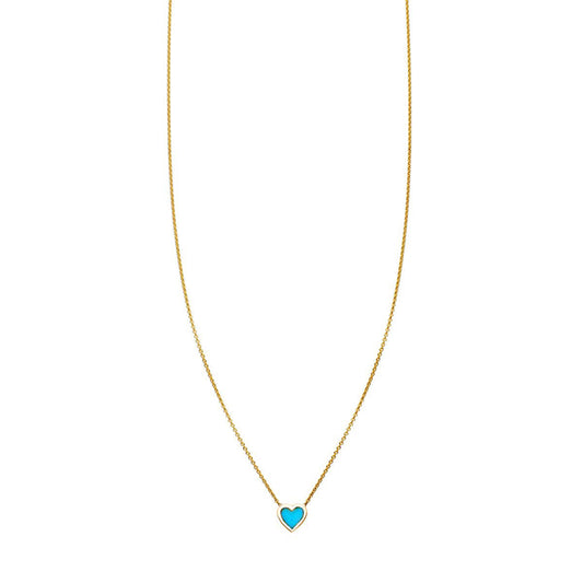 turquoise inlaid heart necklace PRN 145 TUR