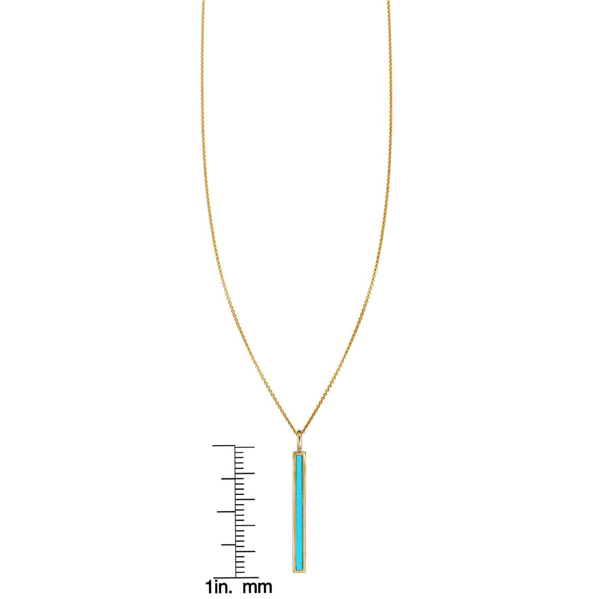 turquoise inlaid long bar  necklace a_1
