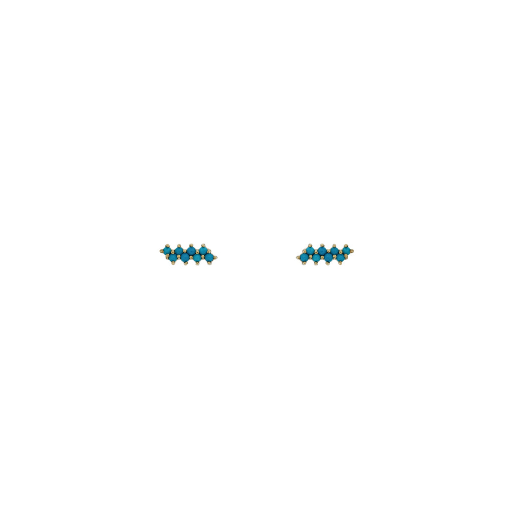 turquoise ladder stud earrings