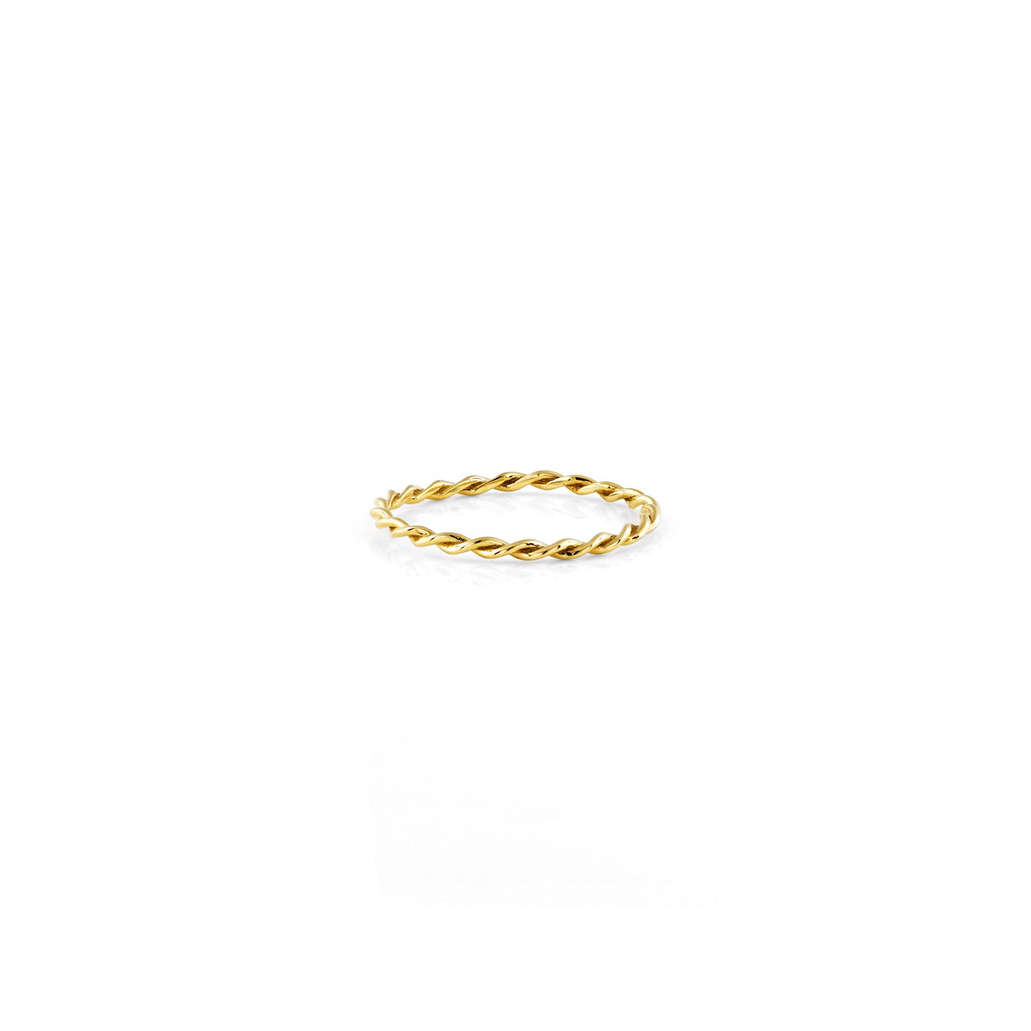 twisted thin gold wire band ethereal ring PRR 027 14KY