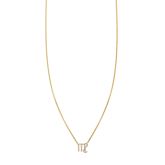 virgo diamond zodiac necklace PRN 441 14K
