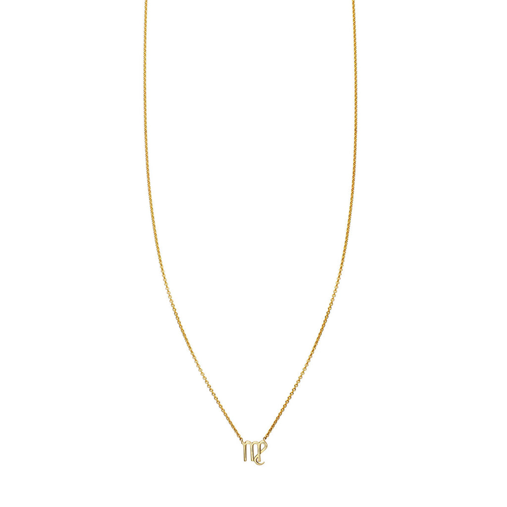 virgo gold zodiac necklace PRN 440 14K