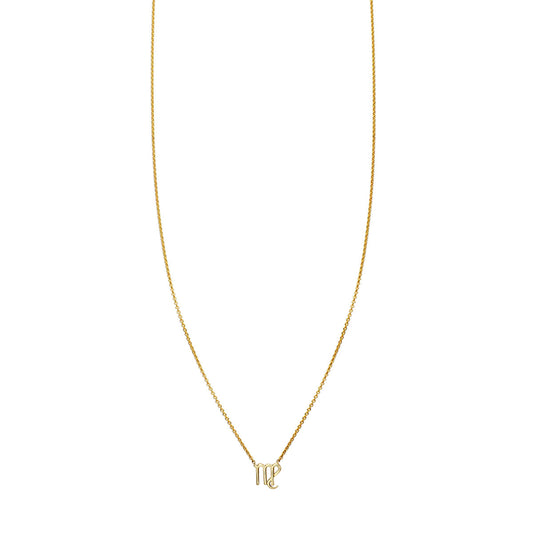 virgo gold zodiac necklace PRN 440 14K