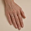 Dainty baguette diamond engagement ring - delicate wedding jewelry on finger