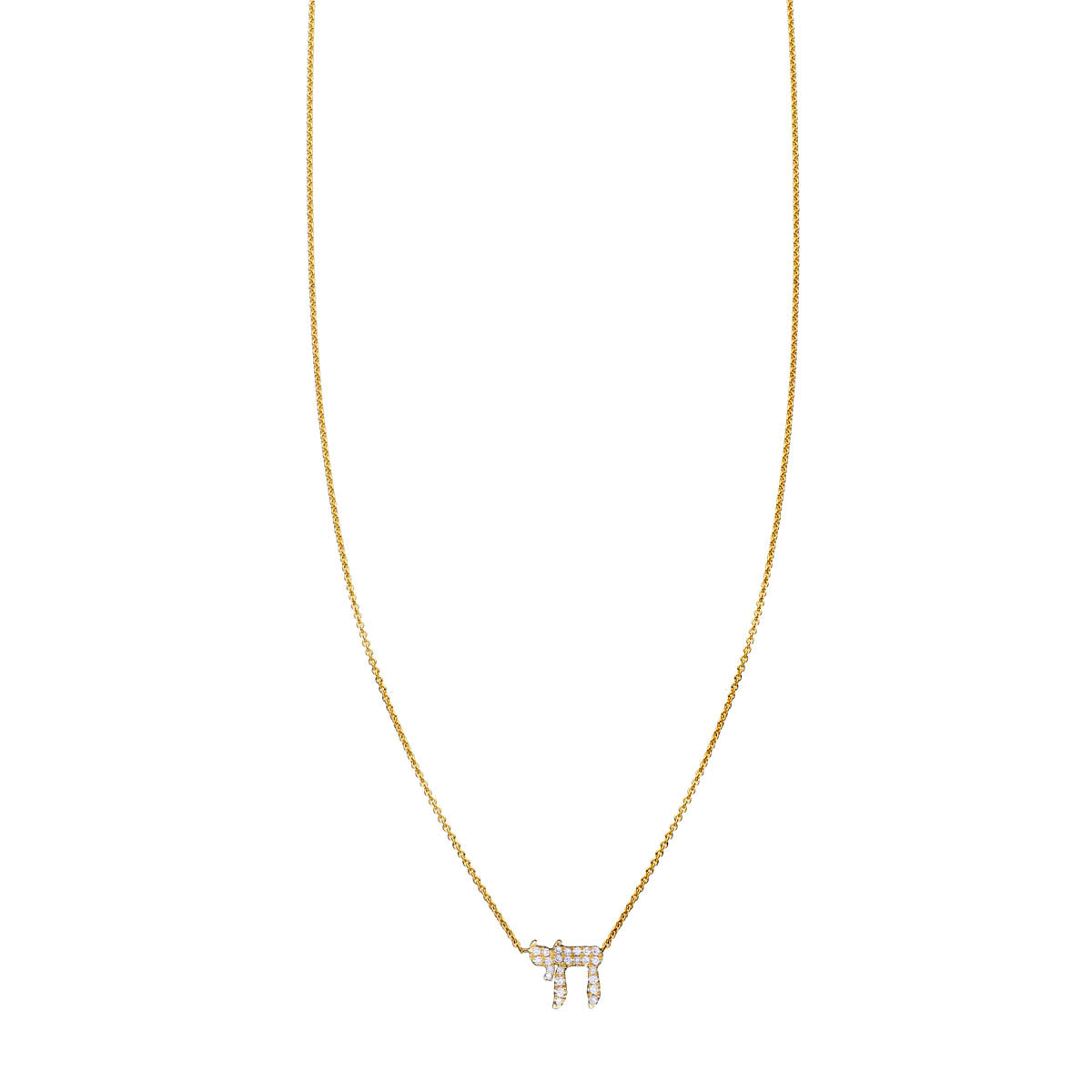 white diamond chai necklace PRN 054 WD