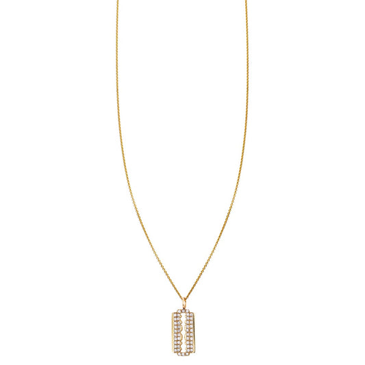 white diamond double edge razor necklace prn 404 wd