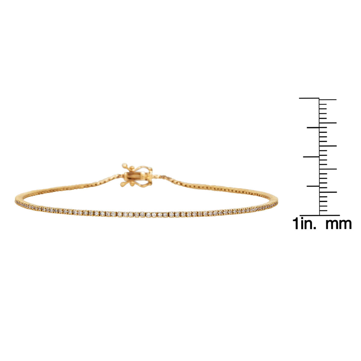 white diamond eternity bracele with ruler