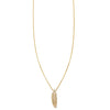 white diamond feather necklace PRN 056 WD