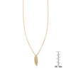 white diamond feather necklace with ruler